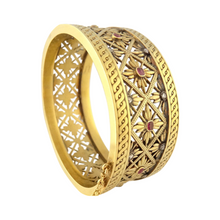 Antique Bangle Cuff Bracelet Gold Rubies Diamonds Froment-Meurice France (5614)