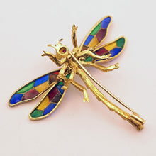 Buccellati Dragonfly Brooch Plique-à-jour  Enamel 18k Gold Italy Vintage (5657)