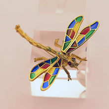 Buccellati Dragonfly Brooch Plique-à-jour  Enamel 18k Gold Italy Vintage (5657)