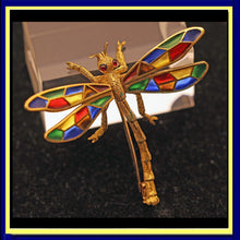 Buccellati Dragonfly Brooch Plique-à-jour  Enamel 18k Gold Italy Vintage (5657)