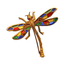 Buccellati Dragonfly Brooch Plique-à-jour  Enamel 18k Gold Italy Vintage (5657)
