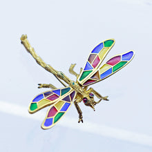 Buccellati Dragonfly Brooch Plique-à-jour  Enamel 18k Gold Italy Vintage (5657)