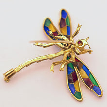 Buccellati Dragonfly Brooch Plique-à-jour  Enamel 18k Gold Italy Vintage (5657)