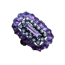 Antique Georgian Ring 18k Gold, Silver, Foiled Paste French 18C-Early 19C (5627)