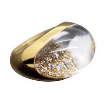 Vintage Ring Cartier Rock Crystal Diamond 18k Gold Myst Cartier France (5639)