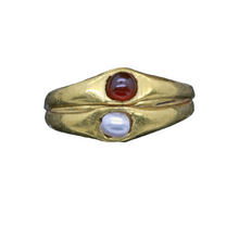 Antique Roman Gold Pearl Garnet Ring 2000 Years Old Wedding unisex (5658)
