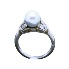 Antique Art Deco Ring Pearl Diamond Silver GIA certificate Vintage India (5735)