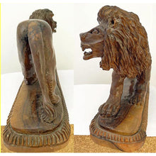 Vintage Judaica Carved Olive Wood Lion from Israel Lion of Judah (5222)