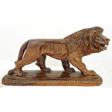 Vintage Judaica Carved Olive Wood Lion from Israel Lion of Judah