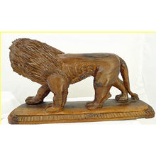 Vintage Judaica Carved Olive Wood Lion from Israel Lion of Judah (5222)