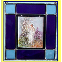 Antique Victorian Lithopane carved porcelain Neo Classic Woman in garden (2109)