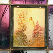 Antique Victorian Lithopane carved porcelain Neo Classic Woman in garden (2109)