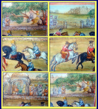 Antique Miniature Painting Watercolor paper UK Raj India Polo Game Horses (#3941