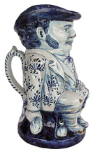 Antique Dutch Delft Blue White Signed 1750 Toby Jug (2872)