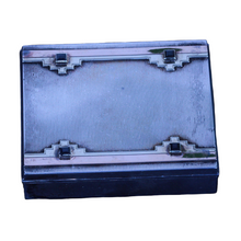 Cartier Antique Art Deco box 14k gold silver sapphires signed cased (7338)