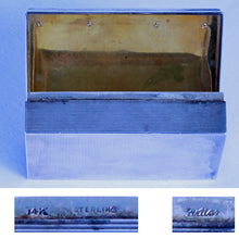 Cartier Antique Art Deco box 14k gold silver sapphires signed cased (7338)