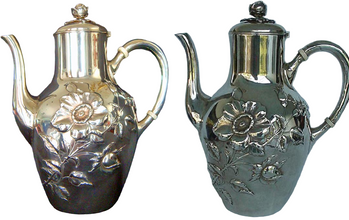 Antique Art Nouveau German silver chocolate pot (33)