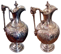 EXCEPTIONAL VICTORIAN Sterling SILVER CLARET JUG 1872 (924)