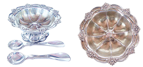 Antique Imperial Russian Silver Salt Dish W 2 Salt Caviar Spoons Scoops  (4305)