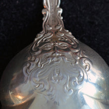 Dominick & Haff antique Sterling Silver serving spoon masks gold enamel (2171)