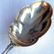 Dominick & Haff antique Sterling Silver serving spoon masks gold enamel (2171)