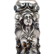 Unger Bros Sterling Silver Etui Bodkin Case Antique Nouveau figural sewing (5092)