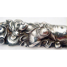 Unger Bros Sterling Silver Etui Bodkin Case Antique Nouveau figural sewing