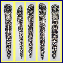 Unger Bros Sterling Silver Etui Bodkin Case Antique Nouveau figural sewing