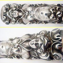 Unger Bros Sterling Silver Etui Bodkin Case Antique Nouveau figural sewing (5092)