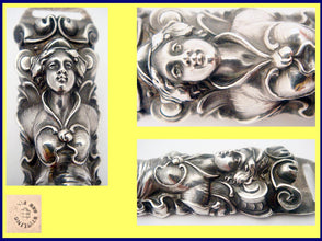 Unger Bros Sterling Silver Etui Bodkin Case Antique Nouveau figural sewing (5092)