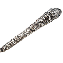 Unger Bros Sterling Silver Etui Bodkin Case Antique Gothic Revival w Mask (5093)