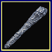 Unger Bros Sterling Silver Etui Bodkin Case Antique Gothic Revival w Mask (5093)