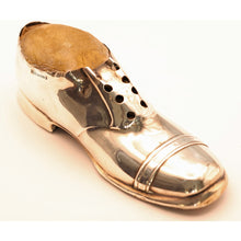 Antique Edwardian Sterling Silver Pin Cushion Shoe 1909 Chester rare big (3056)