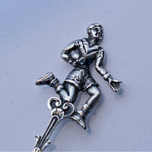 Vintage South African Sterling Silver sugar tea spoon Rugby football player (787)