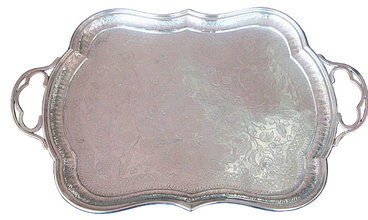 Antique Russian Chased Silver Tray P Milyukov Moscow 1893 (4851)