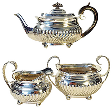 Antique Victorian Sterling Silver Tea set Teapot Sugar Bowl Milk Jug Edward Barnard (5135)