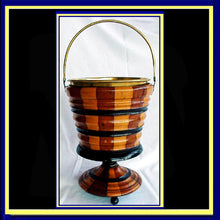 Antique Victorian Jardiniere Planter Parquet Fruitwood & Brass Scotland