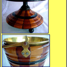 Antique Victorian Jardiniere Planter Parquet Fruitwood & Brass Scotland