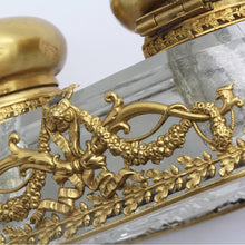 Art Nouveau Cut Glass Gilt Bronze Desk Set Dancing Nymphs Gryphons Acorns (1812)