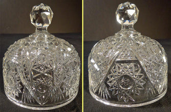 Antique American Brilliant Cut Glass butter plate and dome cheese dome (5255)
