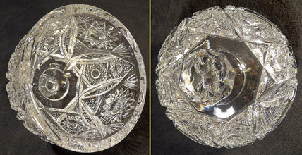 Antique American Brilliant Cut Glass butter plate and dome cheese dome (5255)