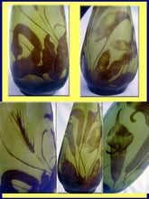 Antique Emile Galle Calla Lily Cameo Glass Vase (3294)