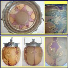 Mt Washington Royal Flemish Glass Biscuit Jar Mythologica Griffin Dolphin (4823)