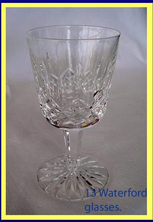Vintage signed Waterford glass cut sherry wine glasses