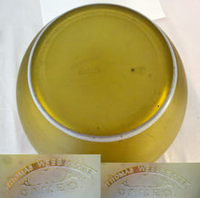 Antique Signed Thomas Webb Carved Cameo Glass Bowl Citron Yellow Large (5642)