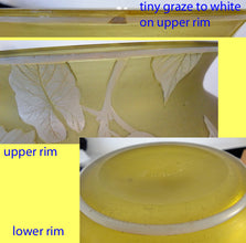 Antique Signed Thomas Webb Carved Cameo Glass Bowl Citron Yellow Large (5642)