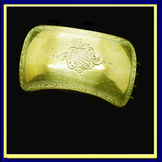 Antique Victorian Hair Clip Pinchbeck Gold French Hair accessory (6758)