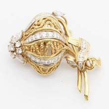 Vintage Tiffany & Co Brooch Pendant 18k Gold Platinum Diamonds French (1274)