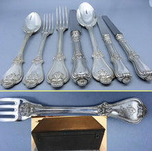 Antique Aucoc Flatware 108 Pc Sterling Silver Knives Forks Spoons Chest (5869)
