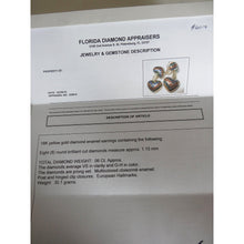 Vintage Earrings 18k Gold Diamonds Enamel 2bl Hearts Ear Clips w Appraisal (6014